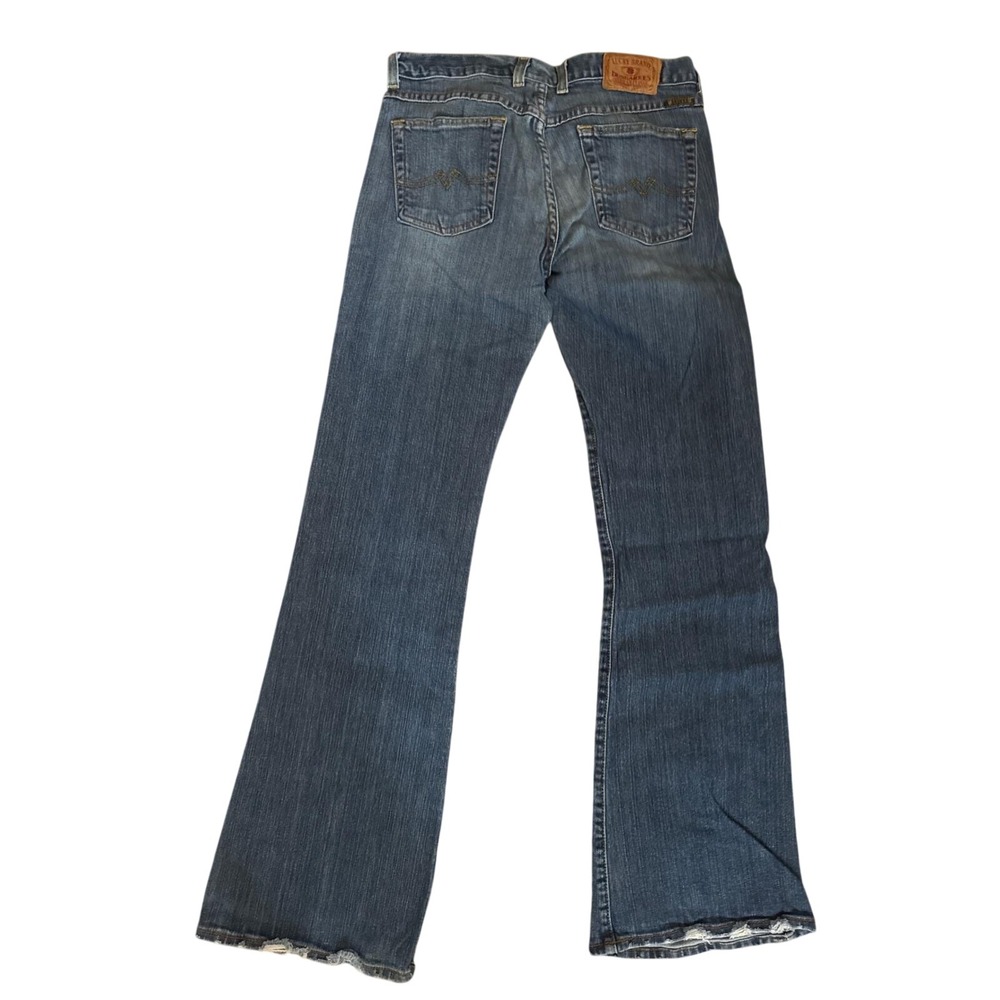 Lucky Brand 1990's Sweet N Low Flare Jeans Blue Medium Wash Distressed 28/6 USA